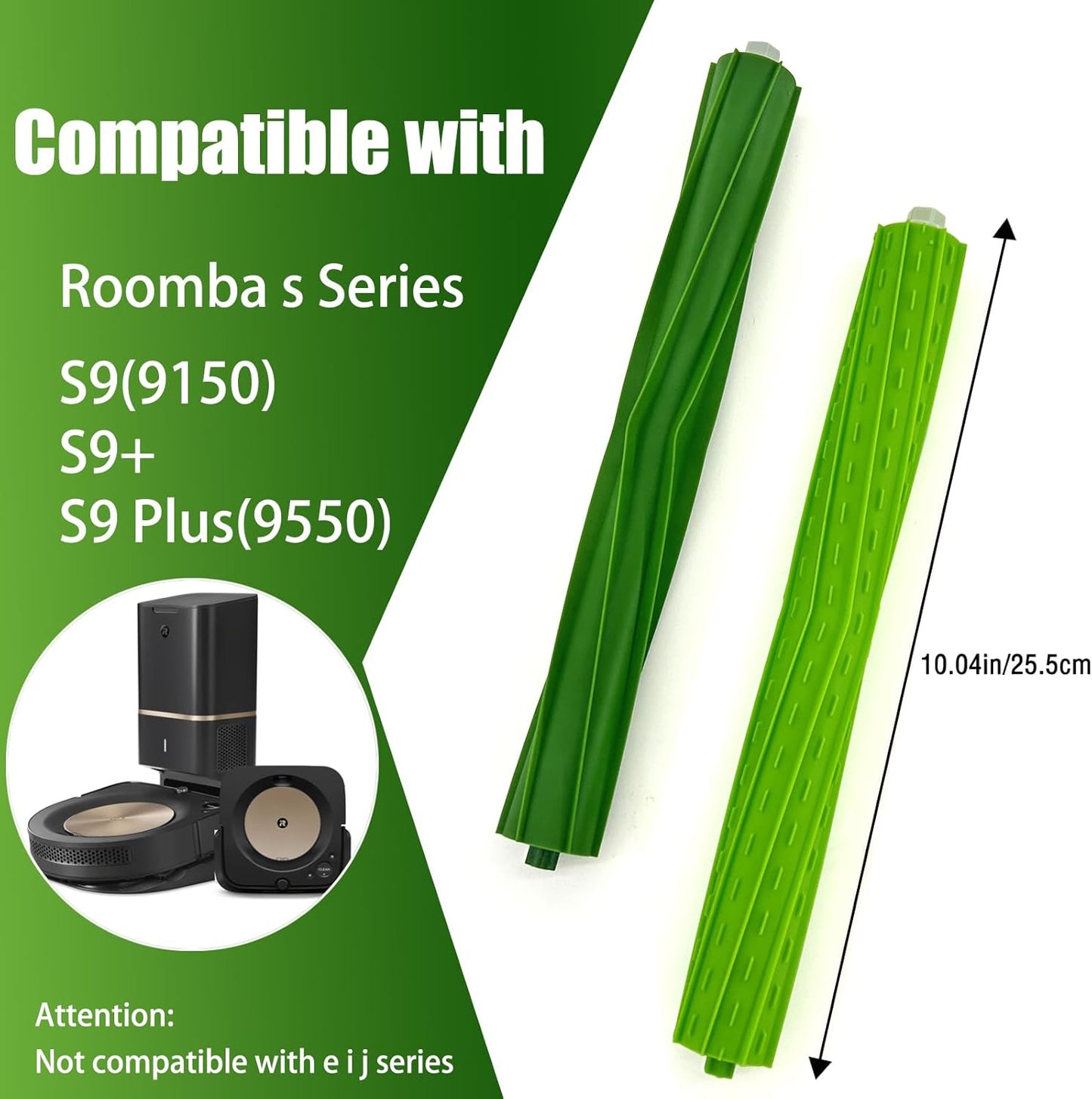 4 Set s9 replacement rollers Compatible with iRobot Roomba s9 (9150) s9+ s9 Plus (9550) s Series Vacuum Cleaner Multi-Surface Rubber Brushes,Roomba s Series roller brushes