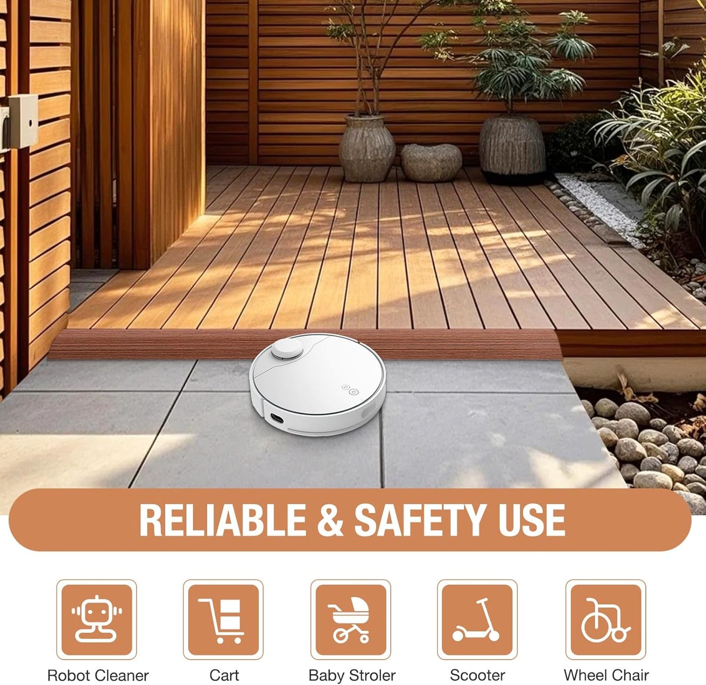 Floor Transition Strip Self Adhesive Vinyl Door Threshold for Doorways Carpet Edging Trim Overlap Edge Reducer for Laminate Floor, Carpet, Tile (Light Brown Wood Grain, 1/5" to 2/5", 10Ft)