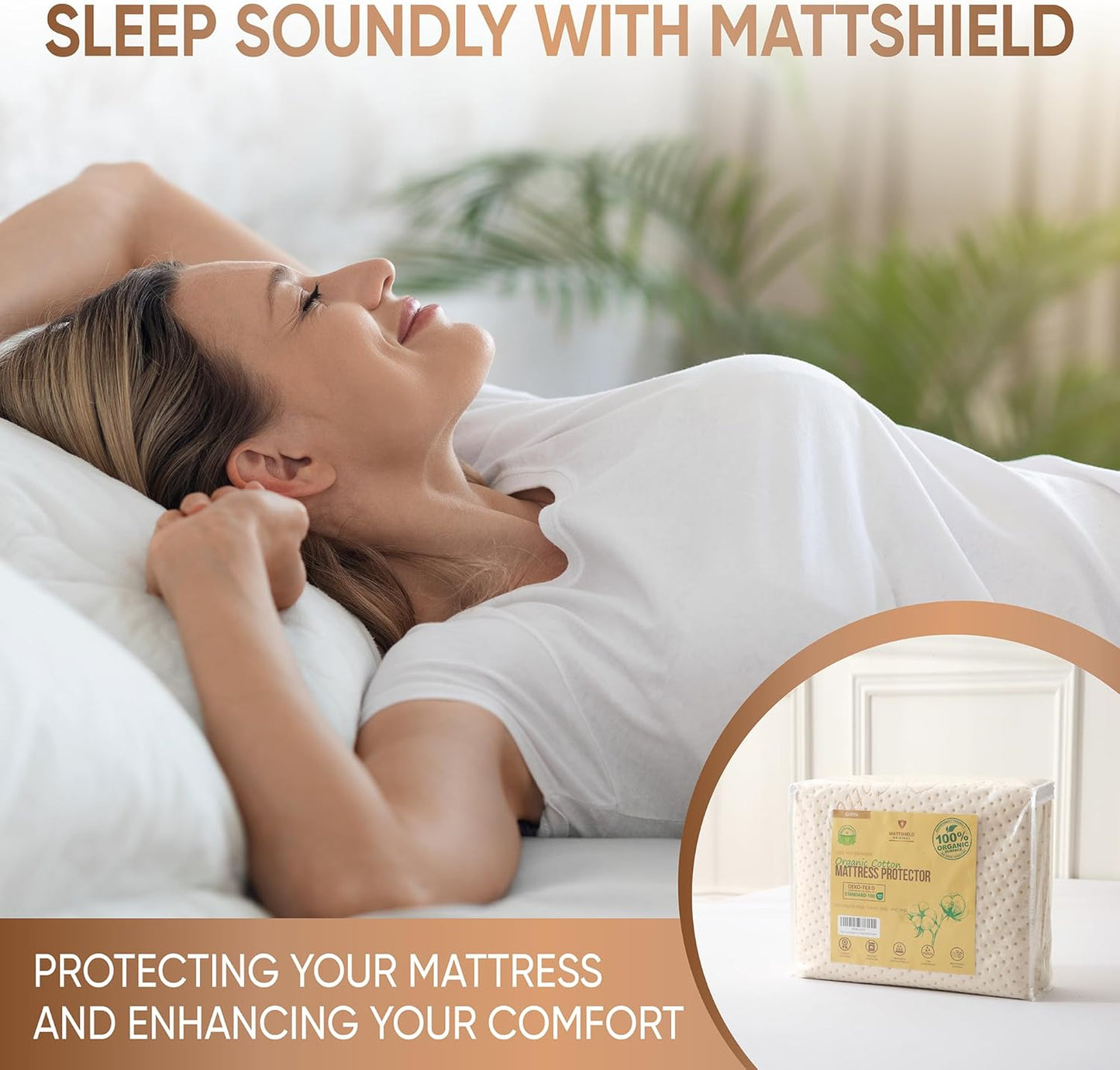 Luxury Waterproof Organic Mattress Protector Calif King - Organic Cotton Breathable Mattress Pad Cover - New 380 GSM Comfort - Deep Pocket - Jersey Cotton Skirt - Fitted Comfort