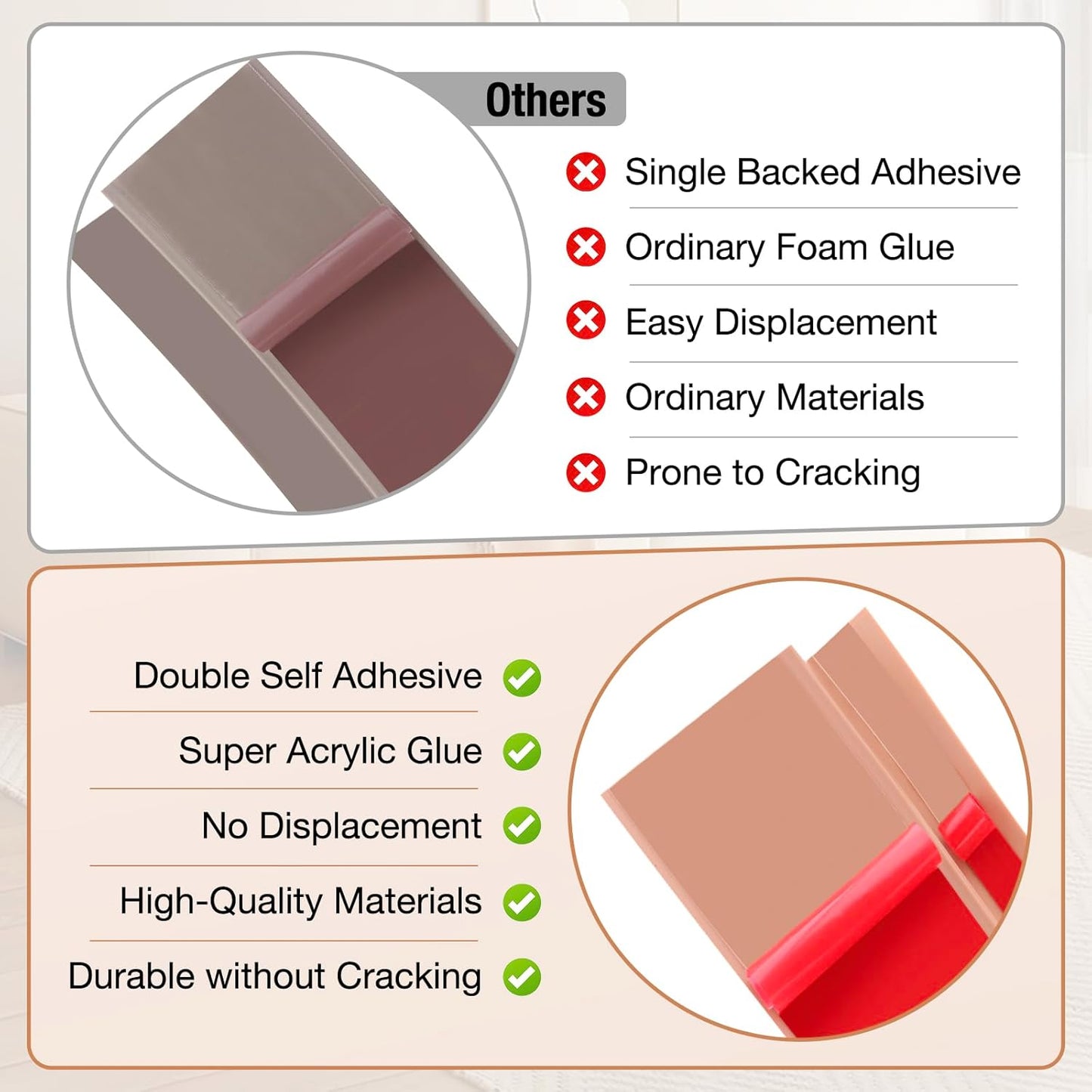 Floor Transition Strip Self Adhesive Vinyl Door Threshold for Doorways Carpet Edging Trim Overlap Edge Reducer for Laminate Floor, Carpet, Tile (Smoked Brown Wood Grain, 3/5" to 4/5", 6.6Ft)