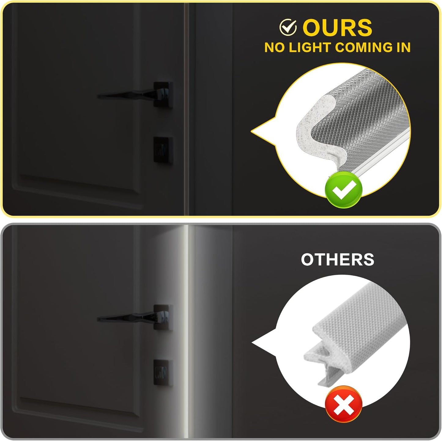 Weather Stripping Door Seal Strip Soundproof Q Foam Tape, Exterior Door Insulation Strip for Large Gap, Easy to Install(Grey, 30FT)