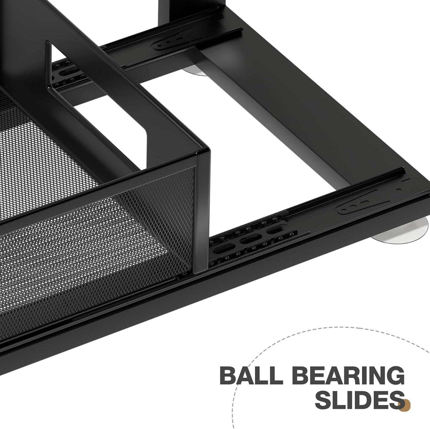 2 Pack 18.5IN-Depth Under Sink Organizer With Next-Gen Ball-Bearing Slides,2-Tier Pull Out Cabinet Storage,Height Adjustable Drawer Shelf for Bathroom,Kitchen,Laundry,Cabinet,Pantry-Black