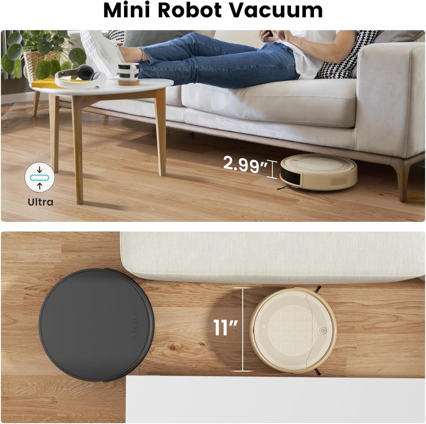 Lefant M310 Robot Vacuum Cleaner, 4500Pa Strong Suction with PreciSense Avoiding, Slim, Self-Charging, 160Mins Runtime, App/Wi-Fi/Alexa, Ideal for Pet Hair & Hard Floor Cleaning