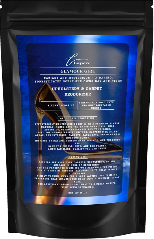 Glamour Girl Carpet Freshener Powder 16 oz | Powerful Odor Eliminator for Home | Upholstery Deodorizer | Carpet Deodorizer | Cat Litter Box | Good Girl Fragrance