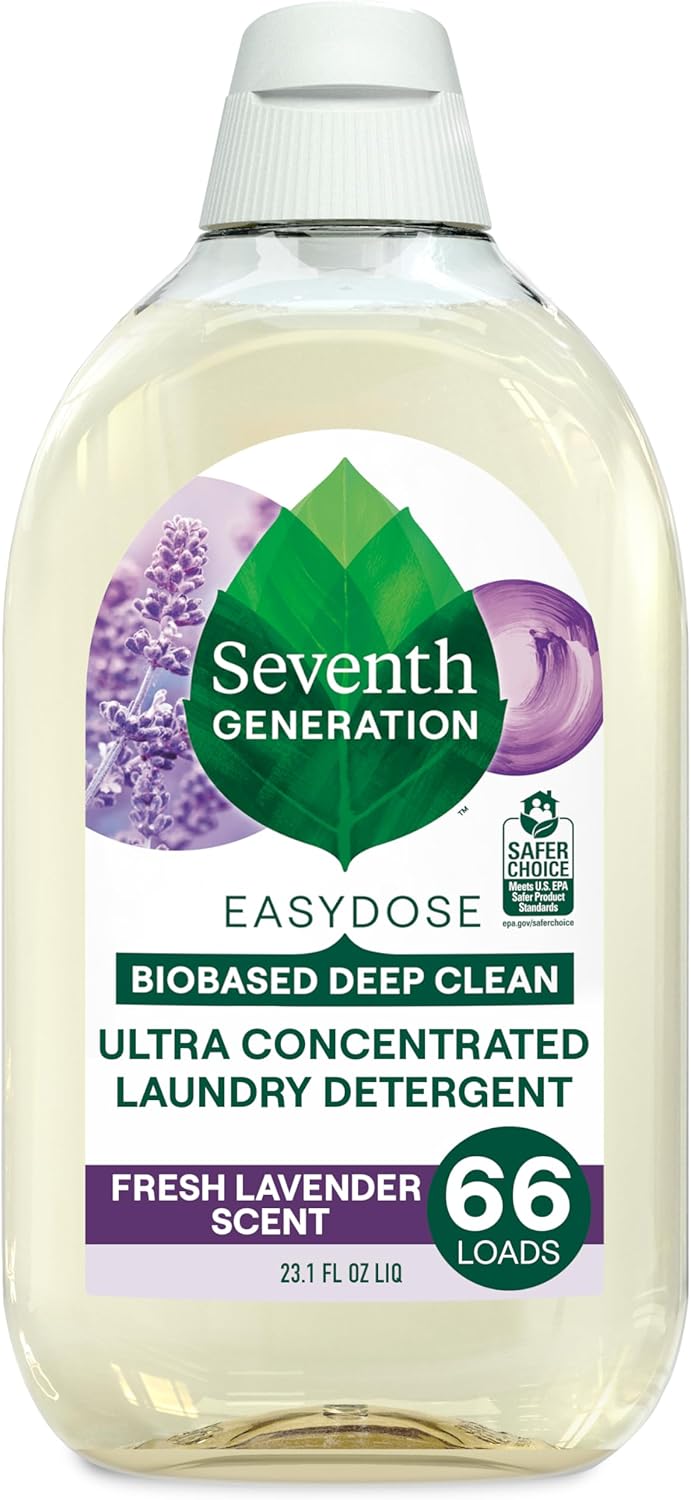 Seventh Generation EasyDose Laundry Detergent Fresh Lavender Ultra Concentrated Washing Detergent 23 oz