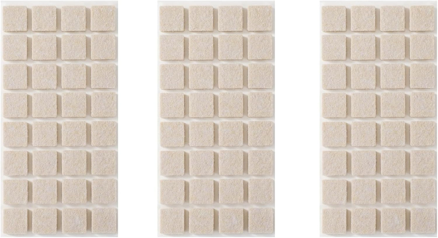 Furnigear Felt Furniture Pads for Hardwood Floor - Self Adhesive Chair Felt Pads, Floor Protector for Furniture Feet, Furniture Sliders Moving Your Furniture Smoothly - Anti Scratch 96 Pcs 3/4" Square