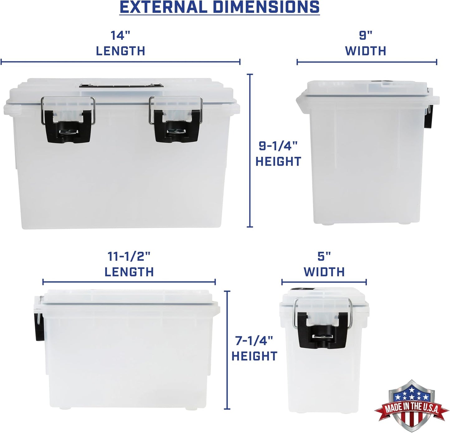 Sheffield 12722 Storage Bins With Lids, 2-Pack Stackable Storage Bins, Made in USA, Lockable and Water-Resistant Containers with Lids, Plastic Containers for Home, Classroom, and Dorm