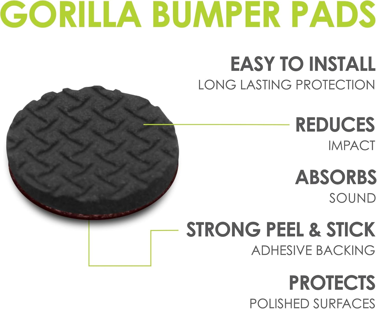 Slipstick GorillaBumperPads Premium 1/2” Rounds Adhesive Non Slip Pads/Bumpers (64 Gripper Dots) Perfect Grips for Small Items/Décor, Cabinet Stoppers, Drawer/Door Bumpers, Glass/Picture Frame Pads