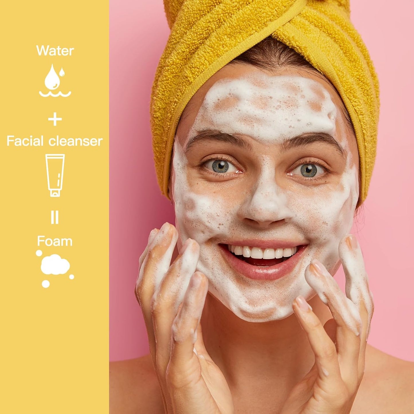 2 OZ Foam Bottle with Brush, Empty Foaming Dispensers to Travel for Soap, Shampoo (3pcs, Black)