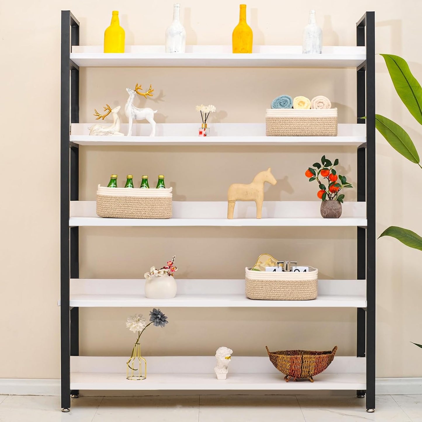 Small Baskets for Organizing, Decorative Storage Baskets for Shelves, Storage Bins, Woven Baskets for Storage, Mini Basket for Nursery, 13"×8.5"×5.1" (3 Packs) Off White & Brown