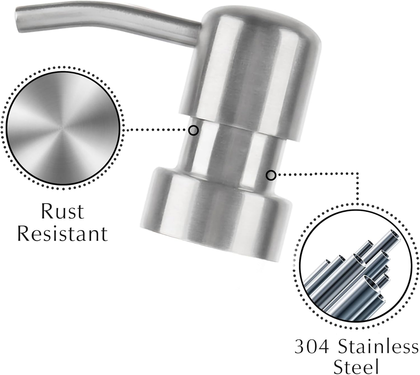 Emerson Essentials Soap Dispenser for Kitchen, Dish Dispenser for Kitchen, Bathroom Hands Set, Glass Bottles with Pump and Labels - 16 Oz, 2 Pack