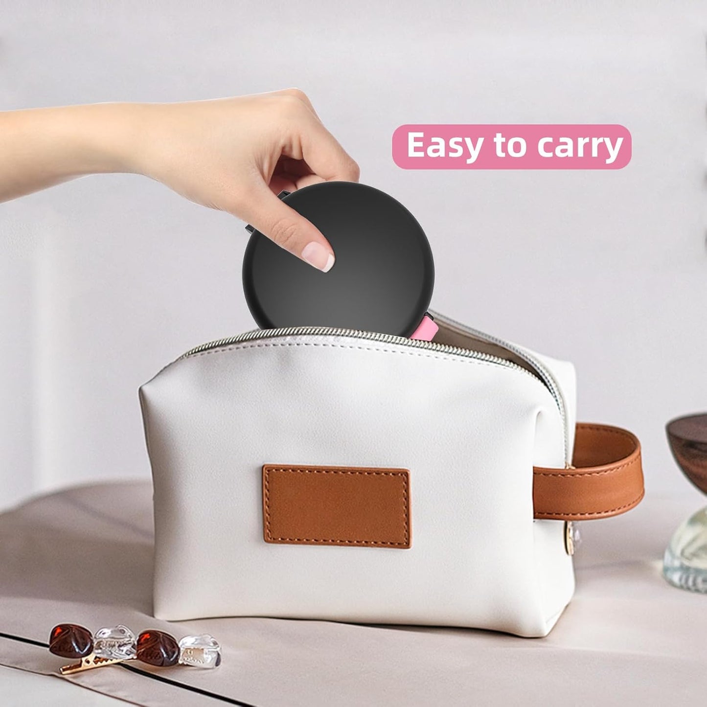 BVN Leak-Proof Denture Bath Cup for Travel, Denture Cup for Soak Dentures, Retainer Cleaning Case with Strainer (Black + Pink)