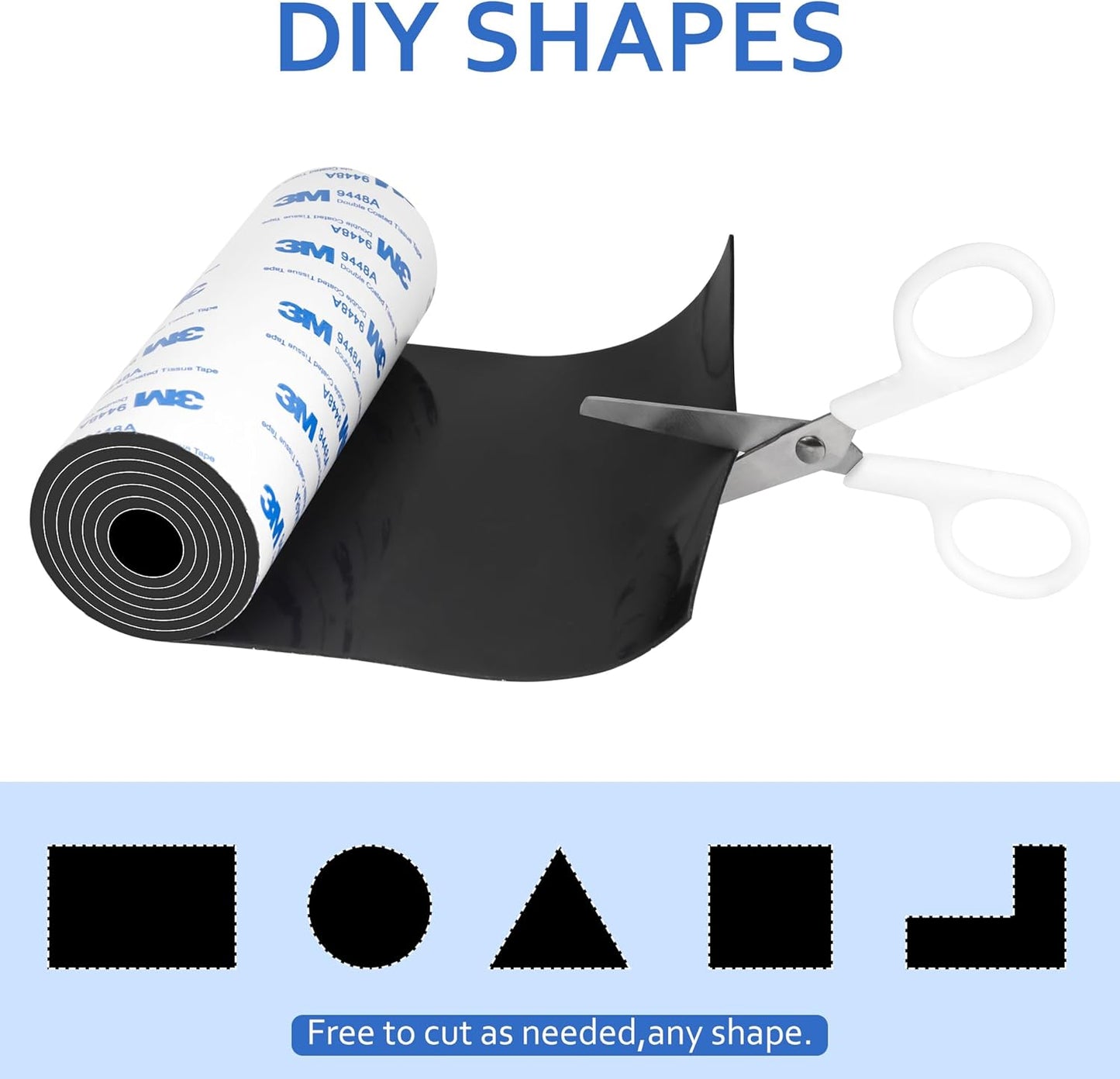 Silicone Furniture Pads, 5" x 40" Non Slip Furniture Pads Anti Skid Pads Non Slip Self Adhesive Cuttable Silicone Tape Strip Roll for Protecting Hardwood Floors Chair Wall Protector - Black, 2 Pack