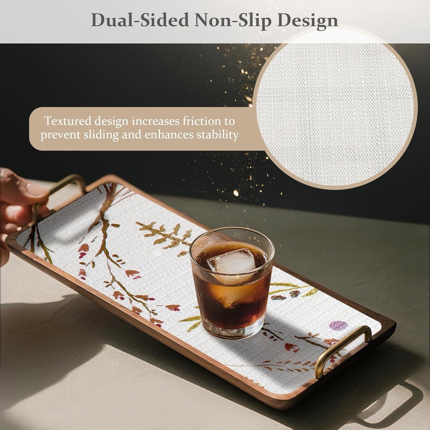 FINNEZ Shelf and Drawer Liner 12in x 20FT with Cutting Tool, Non Slip Non Adhesive Drawer Liners for Kitchen Cabinets, Waterproof Floral Cabinet Liner for Shelves, Refrigerator