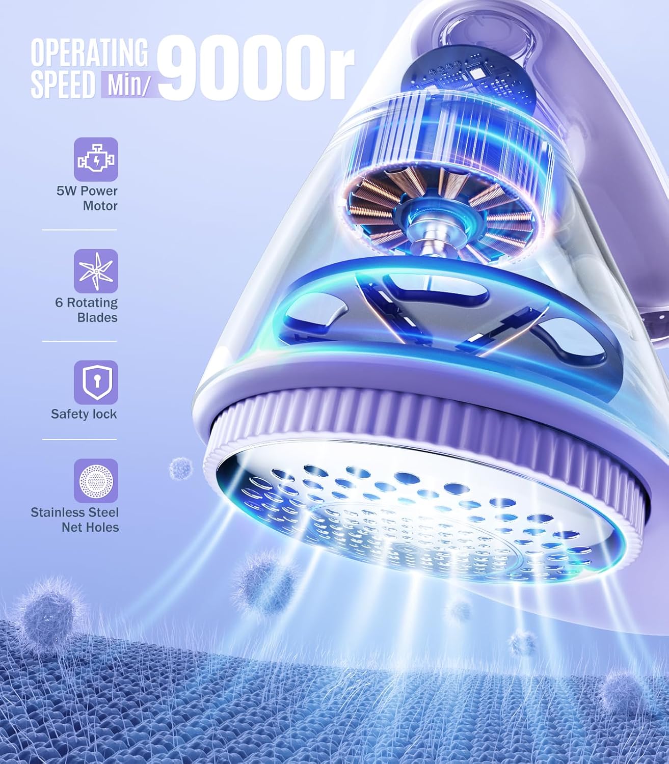 POPCHOSE Fabric Shaver, Rechargeable Lint Remover Defuzzer Sweater Shaver, Fuzz Remover for Clothes, Sweater, Furniture, Couch, Cashmere(Two 6-Leaf Blades Extra, Electrostatic Brush)…