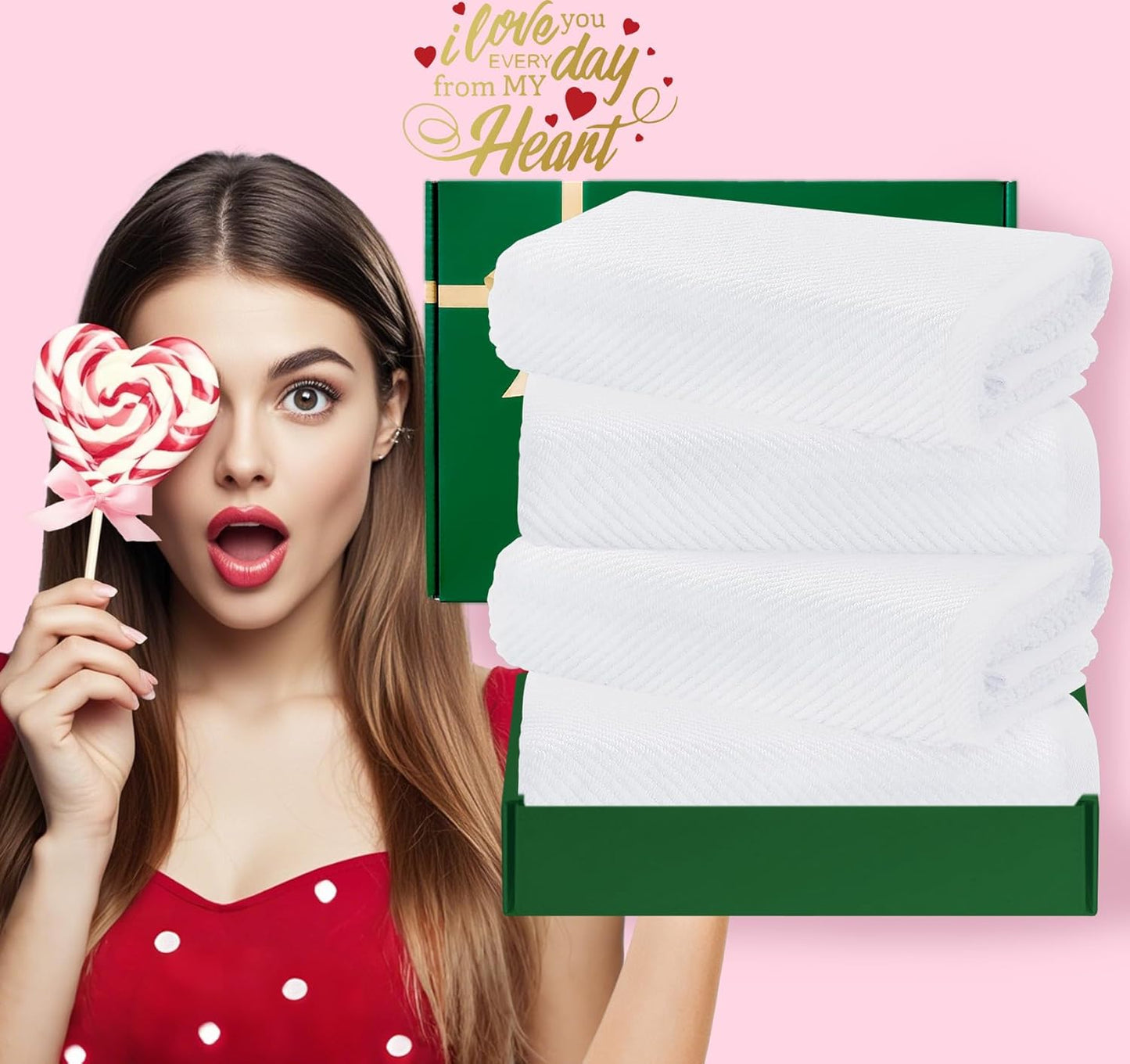 VOOVA & MOVAS White Hand Towels - 100% Cotton | Lightweight | Thick | Quick Dry | Soft | Absorbent, 4 Pack Large 18" x 28", Bath Hand Towels for Bathroom, Luxury Towel Gift Set