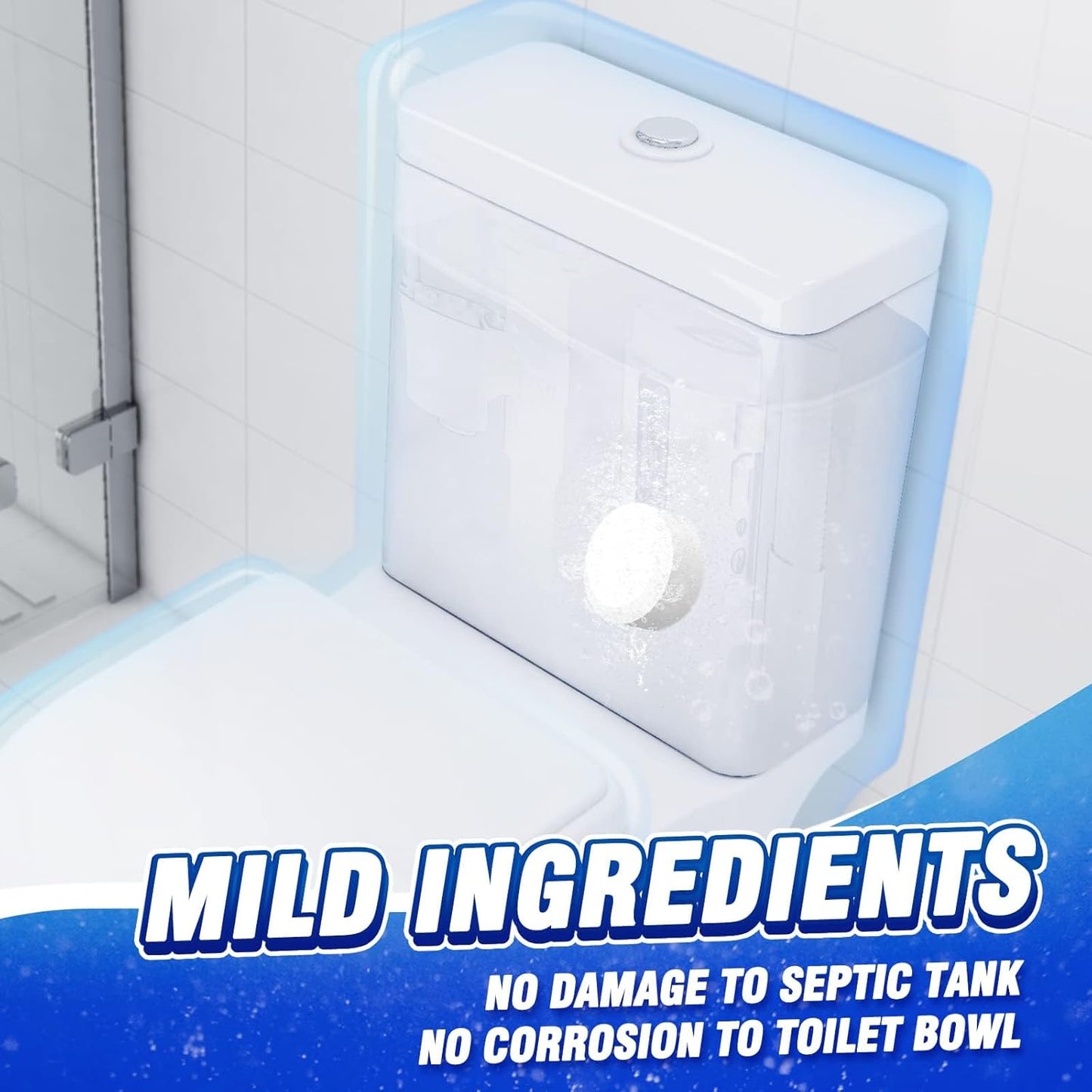 Vacplus Toilet Bowl Cleaners - 12 PACK, Household Toilet Cleaner, Automatic Toilet Bowl Cleaners with Bleach, Sustained-Release Toilet Tank Cleaners for Deodorizing and Descaling, 1.76 Ounces Each