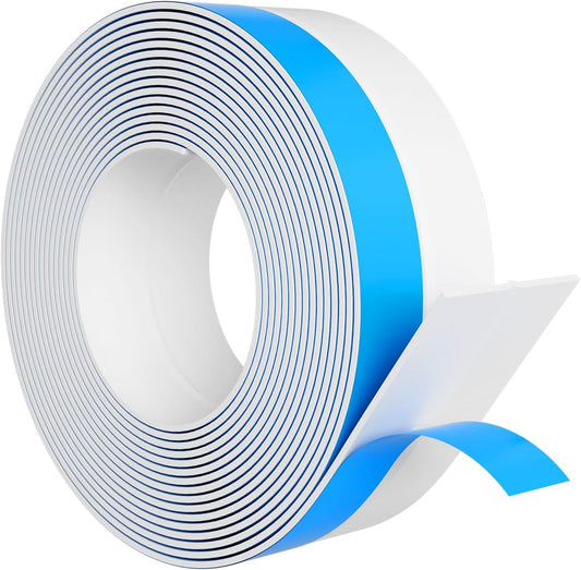 Weather Stripping Door Seal, Silicone Strip for Frame and Gaps Draft Stopper,Glass Shower Door Sweep, White, 20 Feet x 1 Inch