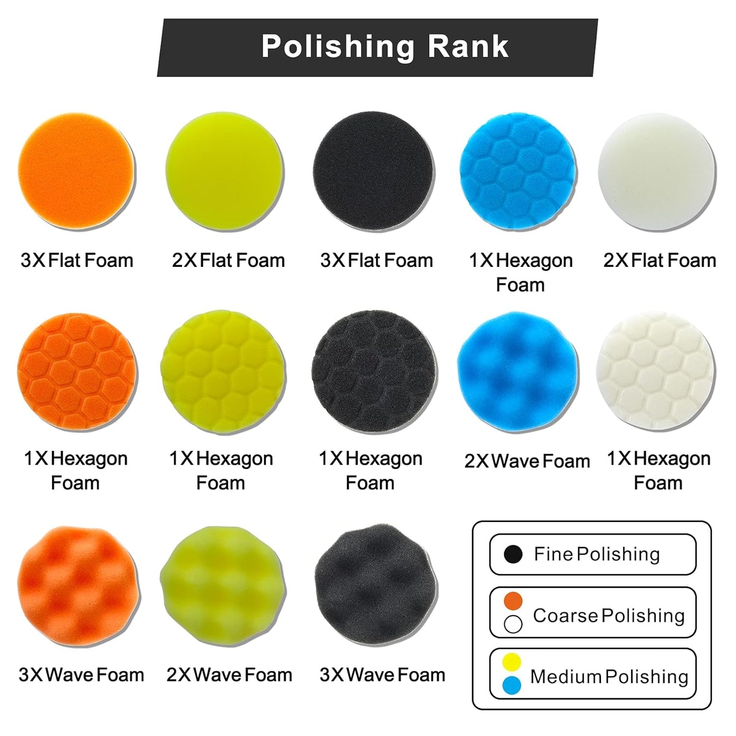 Car Foam Polishing Buffing Kit, Polishing Buffing Pads, Wool Pads,Polishing & Buffing Wheels, for Headlights & Body Foam Wax & Buffer Kits (27)