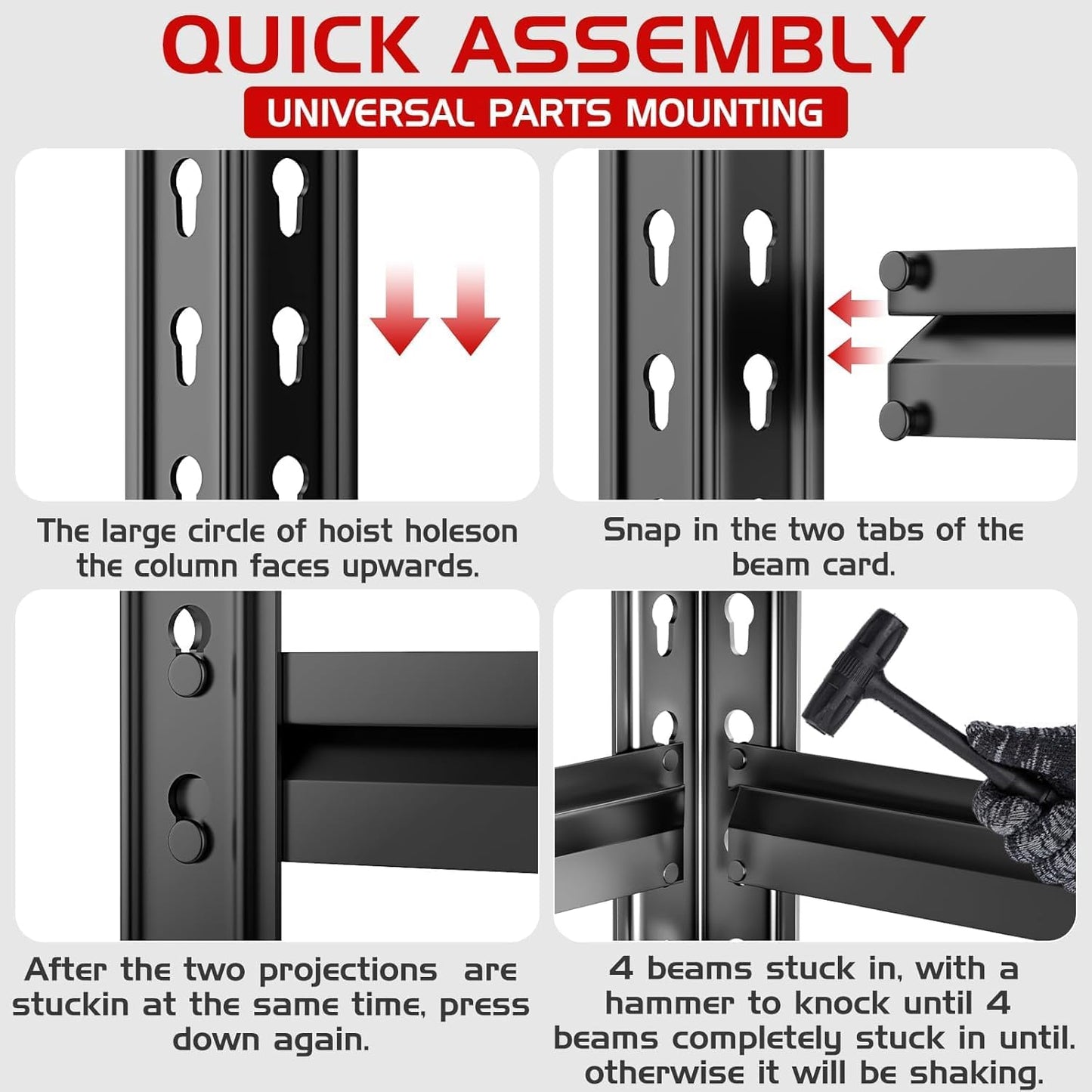 TigerParty 2050LBS Heavy Duty Garage Shelving, 5-Tier Adjustable Storage Shelves, Metal Shelving Unit and Storage Rack for Pantry, Basement, Warehouse, 72" H x 36" W x 16" D, Melamine Faced Board
