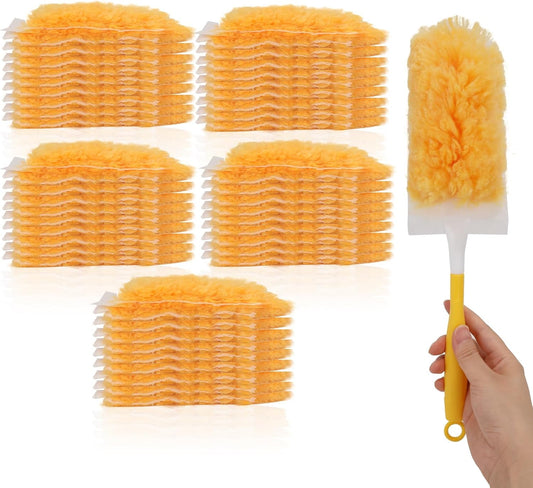 50 Count Duster Refills,Static Dust Removal Brush Disposable Replacement Head Compatible with Swiffer Duster Refills for Dusting Electronics,(50 Count Refills+1Handle)