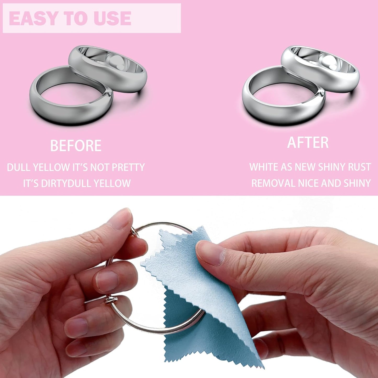 XIAOXINGYUN 120 PCS Jewelry Cleaning Cloth Jewelry Polishing Cloths Individually Wrapped Silver Cleaning Cloth for Jewelry Sterling Silver, Gold, Platinum,Coins, Watch (3.15 x 3.15 Inches)