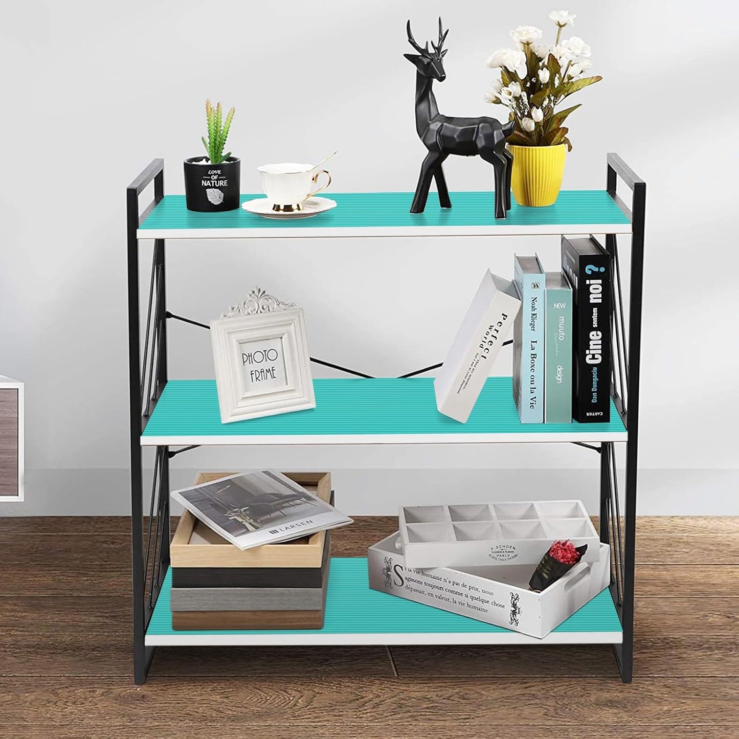 Shelf Liners for Kitchen Cabinets Drawer Liner Non Adhesive Cupboard Mat EVA Material Waterproof Refrigerator Mats Washable Fridge Liner for Cupboard and Desks Liner Blue 11.8 x 236.2 Inches