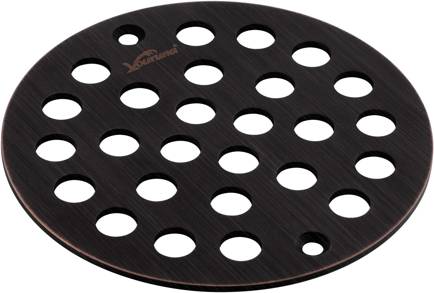 4-Inch Screw-in Shower Strainer Drain Cover Replacement Floor Strainer (Oil Rubbed Bronze) (Isn't Black)