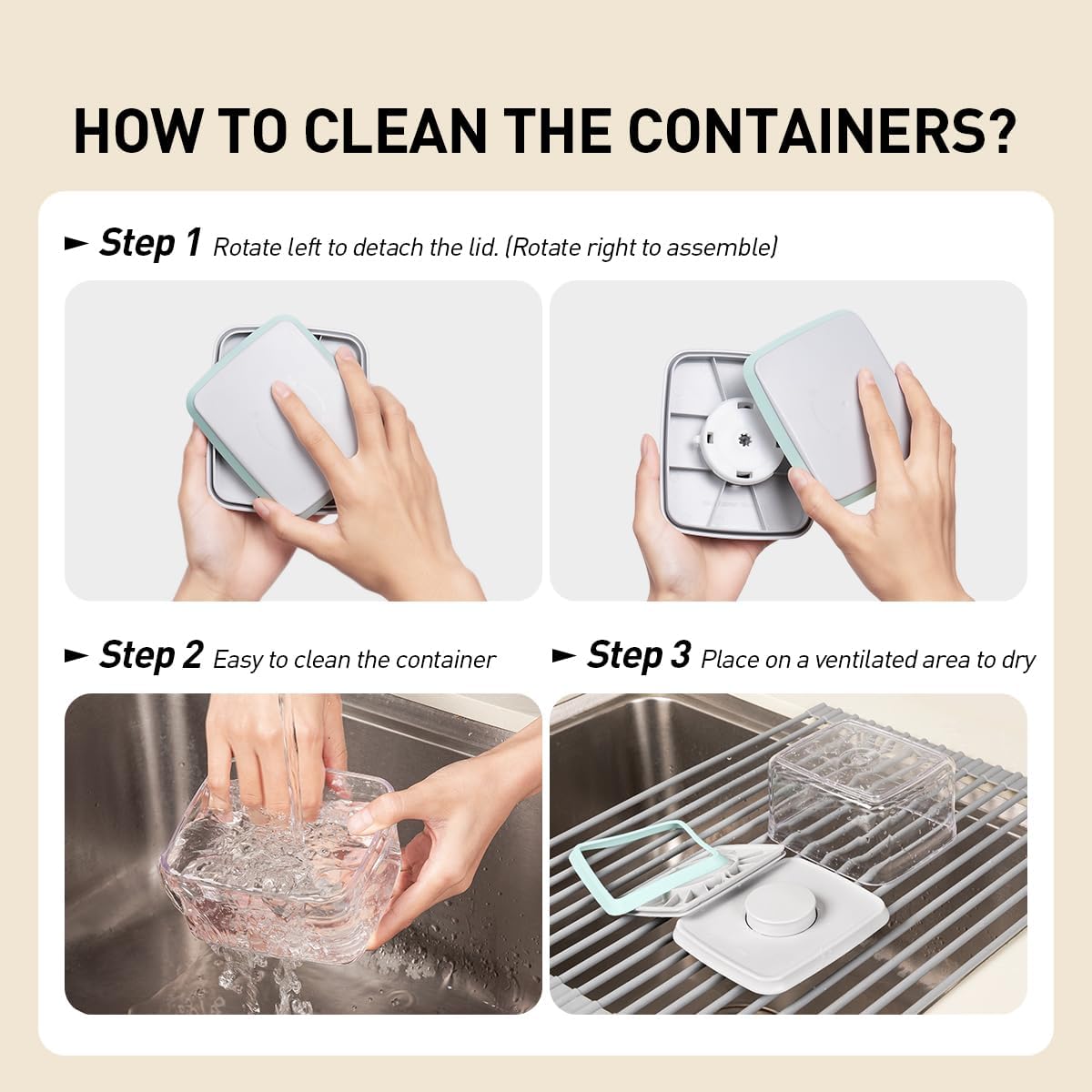 Airtight Food Storage Containers,1.3Qt 3Pcs Pop Food Containers with Lids, Stackable One Button Opening Kitchen Pantry Organizers and Storage, BPA-Free Food Containers Set for Snacks Candy Spices