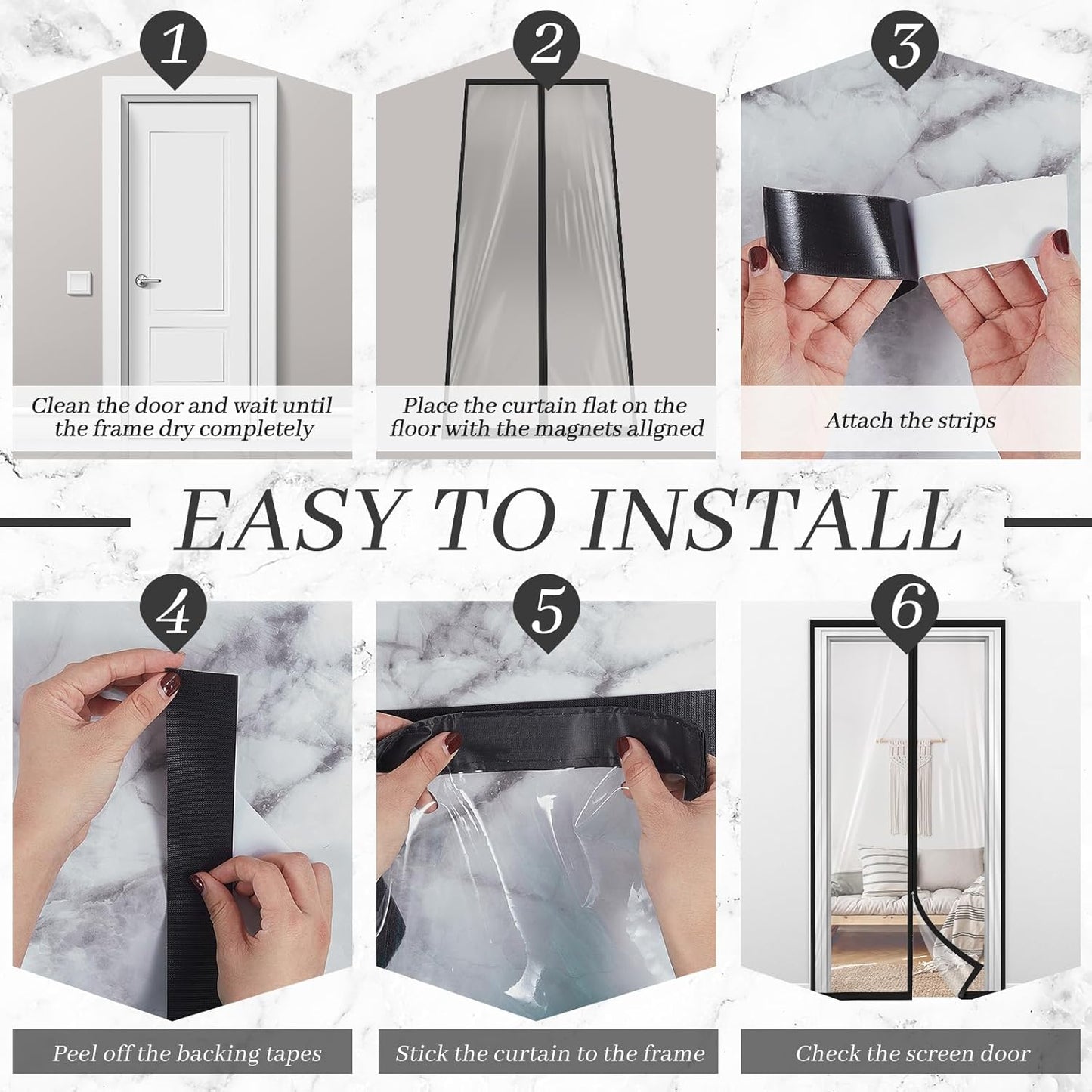 Amylove Zipper 34 x 80 Inch Dust Barrier Door Kit Construction Door Barrier 2.8 x 6.7 ft Reusable Plastic Curtain Cover Containment Standard Doorway Temporary Wall Screen Sheeting for Bathroom Hallway