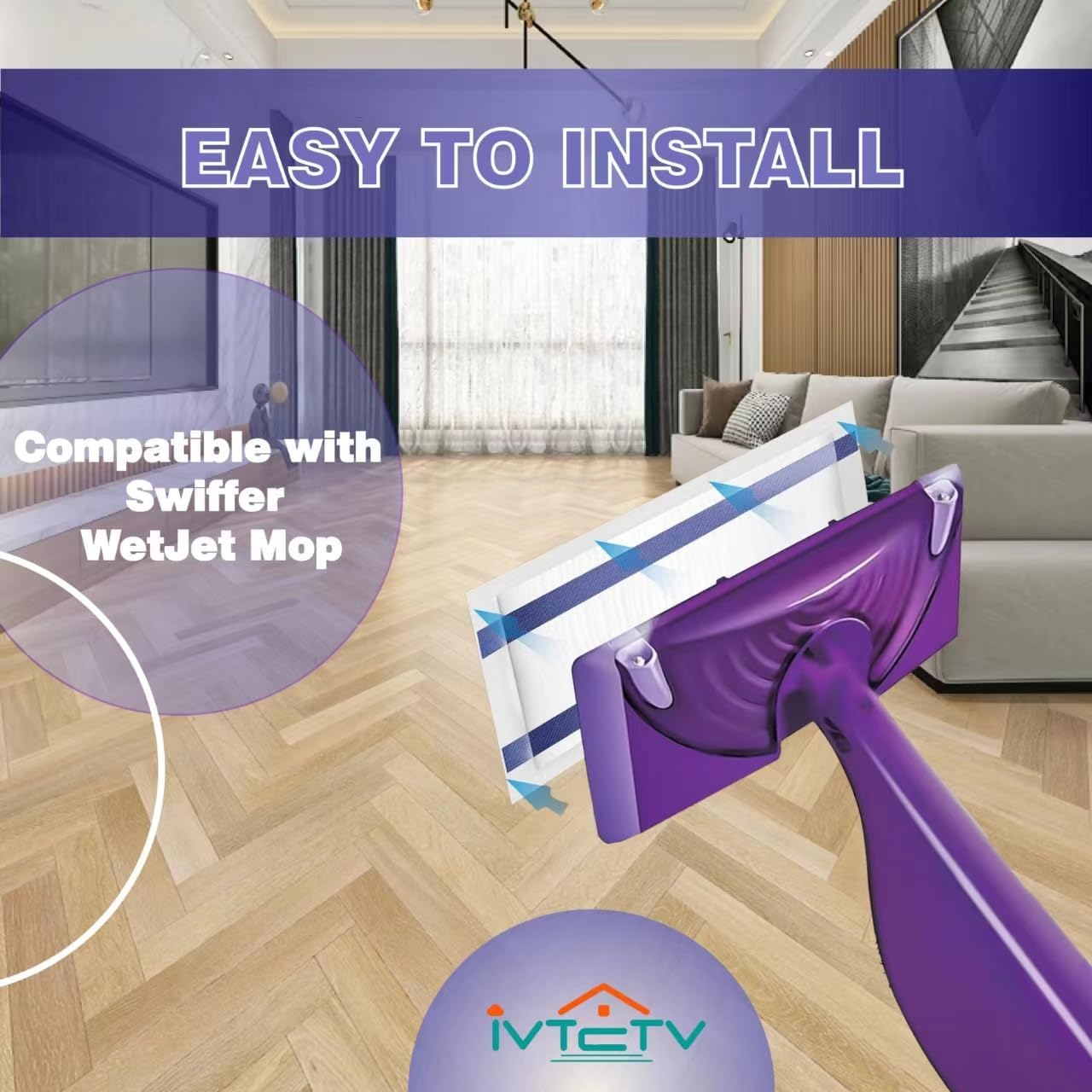 20 Mopping Pad Refill Compatible with Swiffer Wet Jet Mop, Disposable Multi Surface Wetjet Hardwood Floor Cleaner Spray Mop Pads Refills