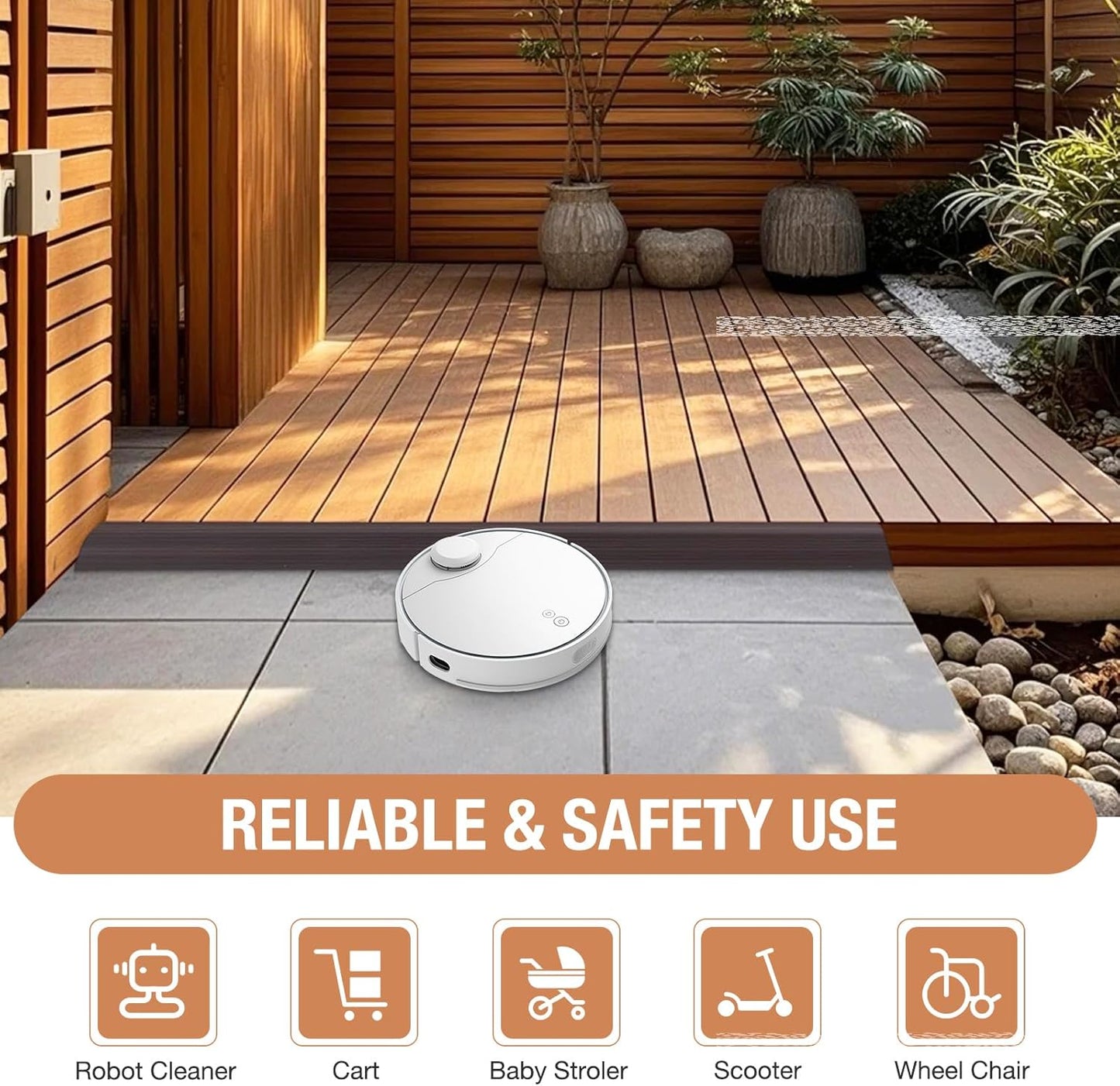 Floor Transition Strip Self Adhesive Vinyl Door Threshold for Doorways Carpet Edging Trim Overlap Edge Reducer for Laminate Floor, Carpet, Tile (Dark Walnut Grain, 1/5" to 2/5", 6.6Ft)