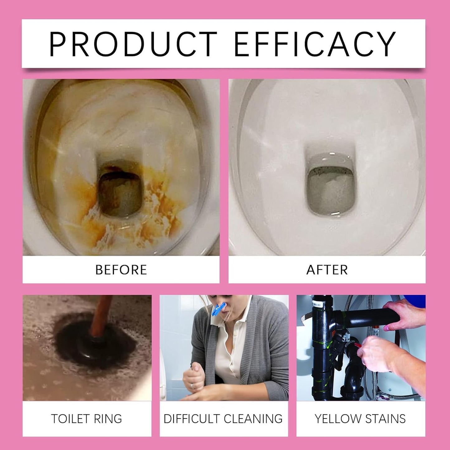 Multi-Functional Toilet Cleaning Sticks, 5 Colors, Long-Lasting Tank Cleaner and Bowl Freshener