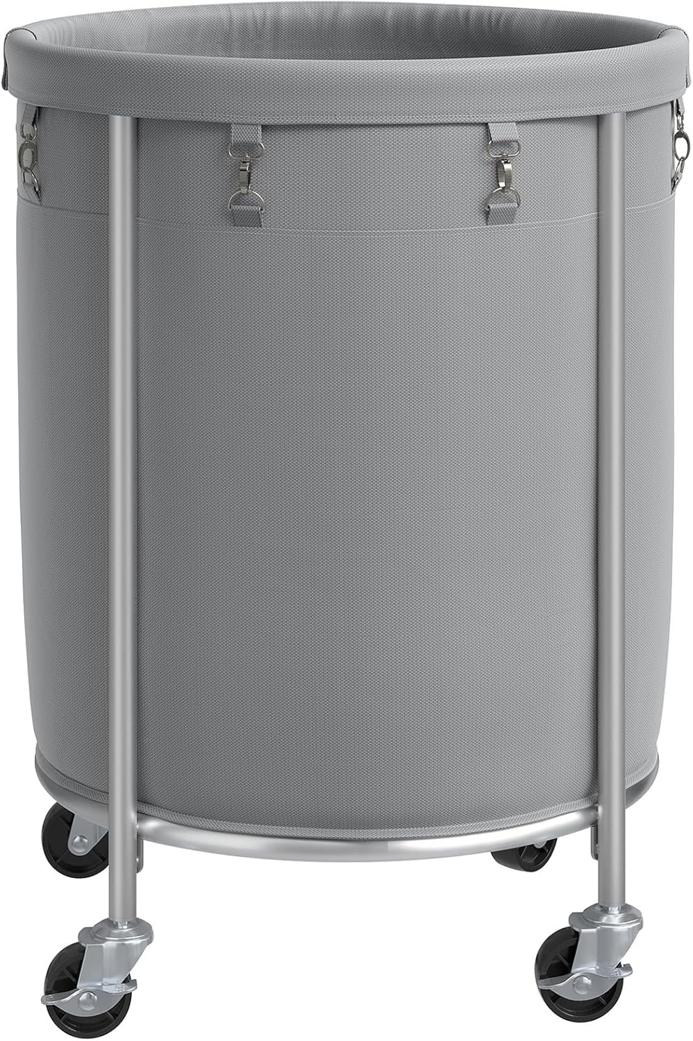 ELYKEN Laundry Basket with Wheels, 45 Gallons Rolling Laundry Hamper with Removable Bag and Steel Frame, Round Laundry Cart with 4 Casters, Ideal for Bedroom, Bathroom, Laundry Room, Gray