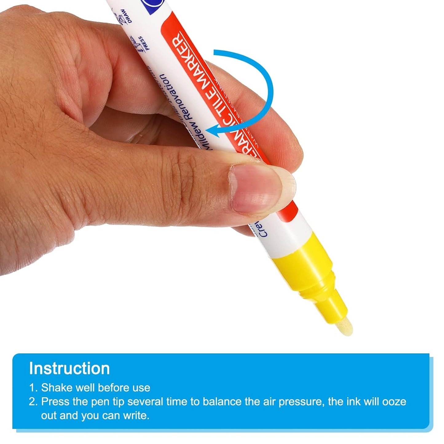 PATIKIL Grout Pen, 4 Pack Yellow Tile Marker Waterproof Grout Sealer Pen Tile Repair Pens Paint Pens for Wall Floor Bathroom Kitchen Refresh