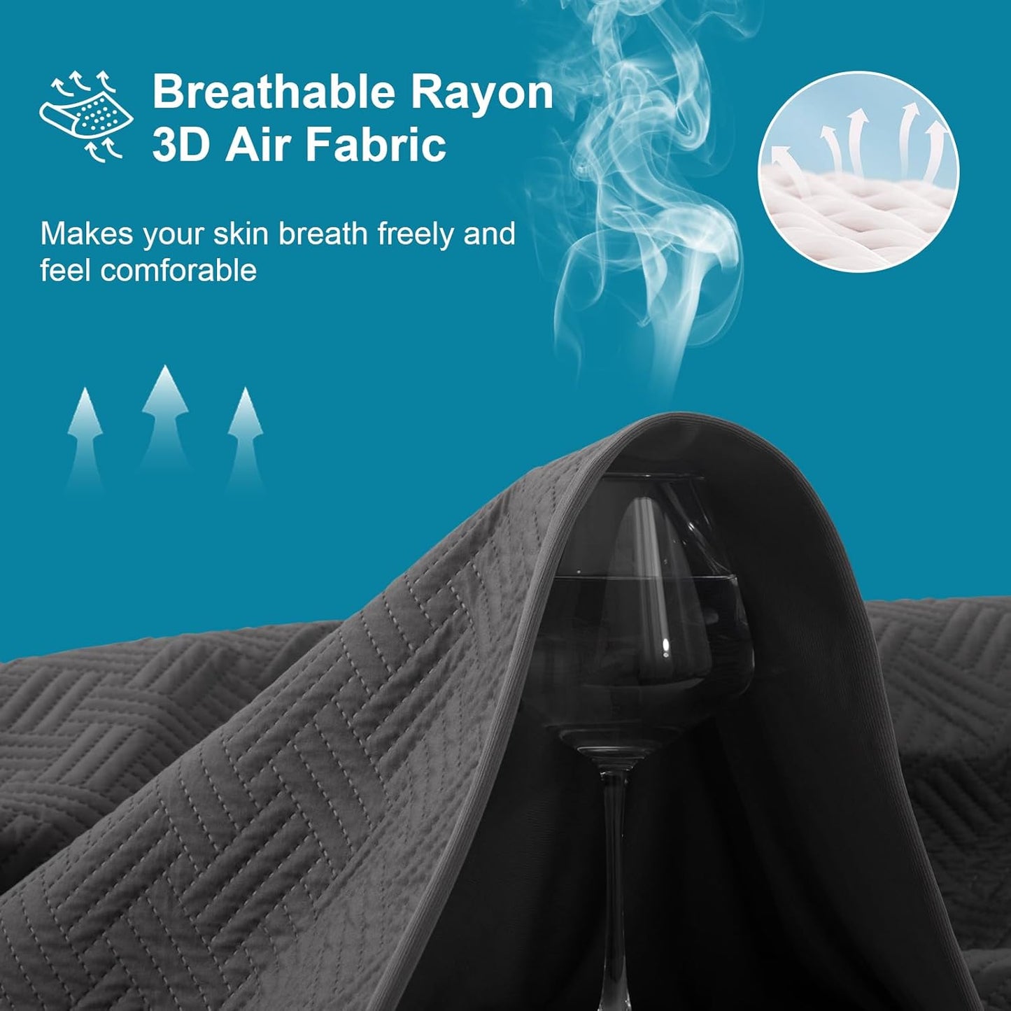 Waterproof Mattress Protector Full Size - Breathable, Noiseless, Ultra-Soft Bed Cover, Mattress Pad Cover with Deep Stretchable Pockets 8"-21" (Gray)