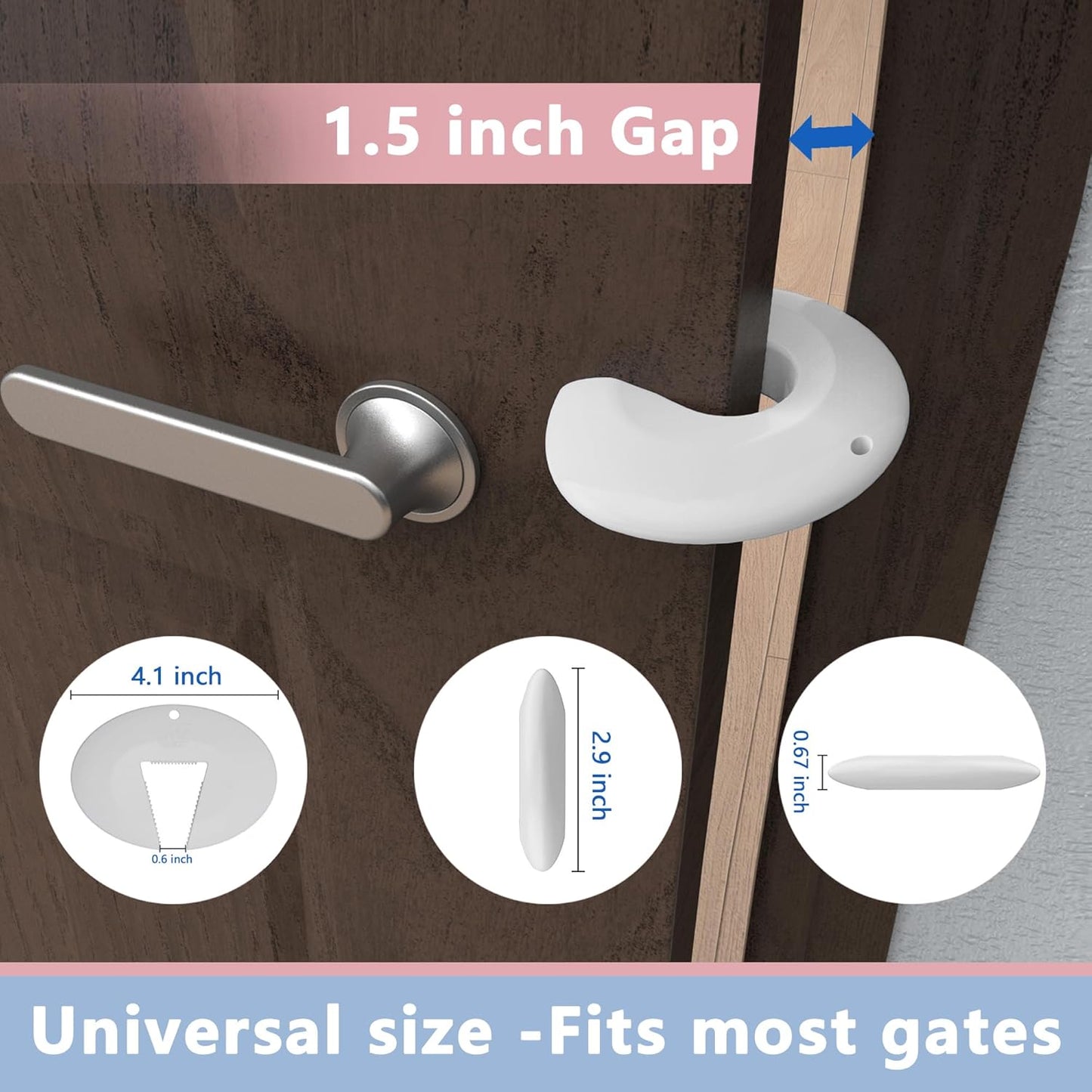 Door Pinch Guard and Door Slam Stopper, Durable Silicone Door Finger Pinch Guard, Prevents Finger Pinch Injuries, Slamming Doors, Door Safety for Kids, 2 Packs White Basic.