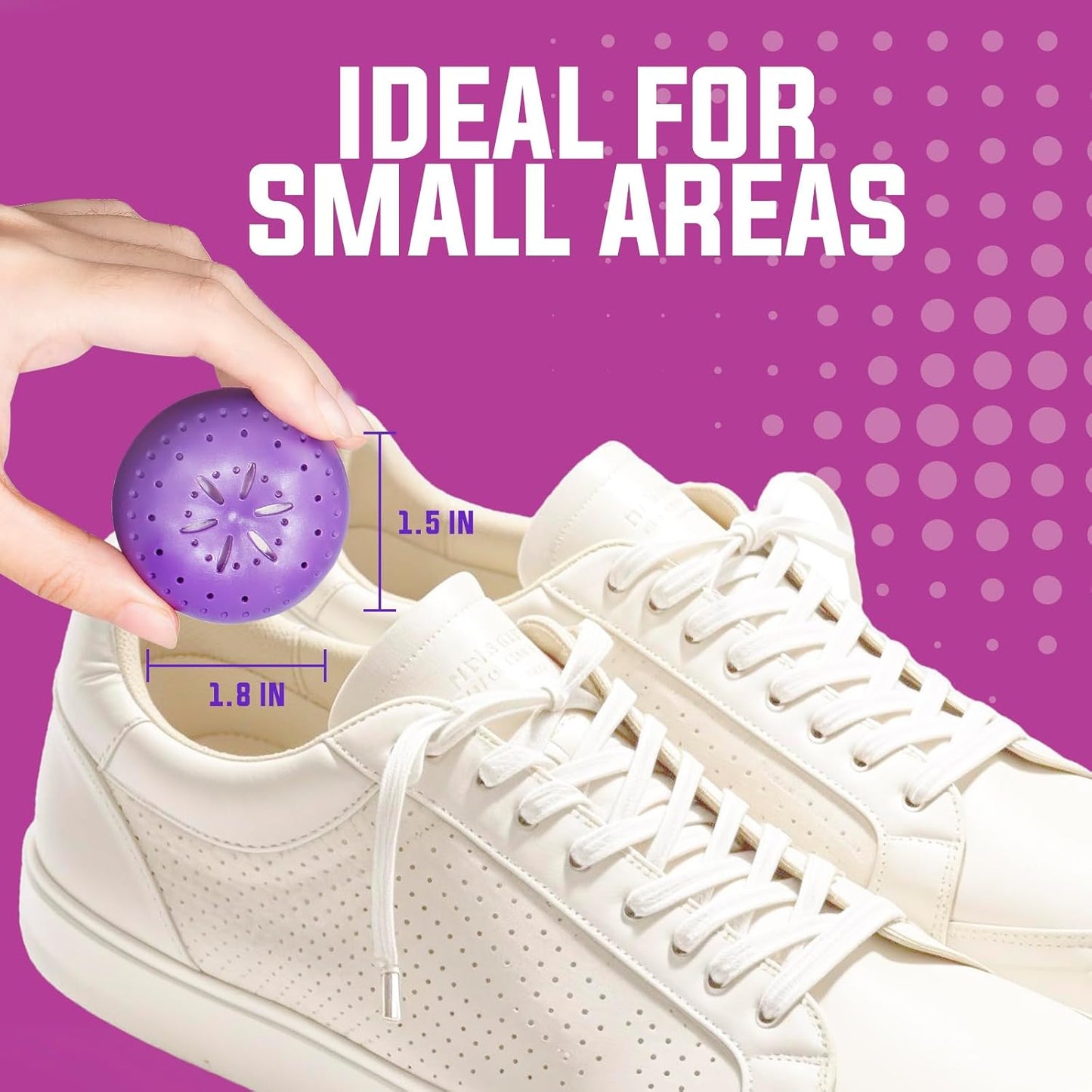 4 Pack Baking Soda Deodorizers, Lavender Scent Shoe Deodorizer Balls, Air Freshener for Home, Odor Eliminator for Closets Bathroom Pets, Up to 80 Days