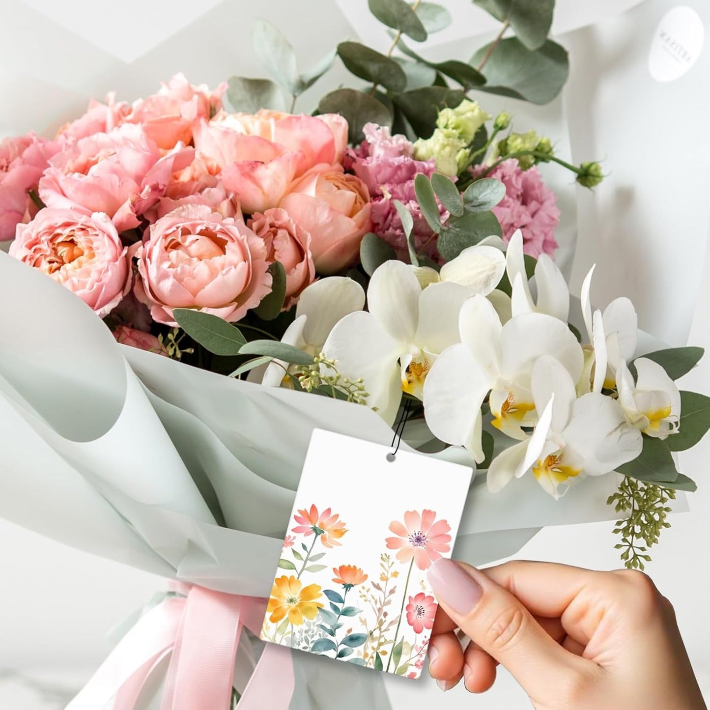 Watercolor Floral Car Air Freshener 4 Pcs, Rustic Cottagecore Flower Hanging Scents Air Freshener for Women Girls Gifts, Cute Aesthetic Scented Car Accessories Decor for Room Closet Drawer