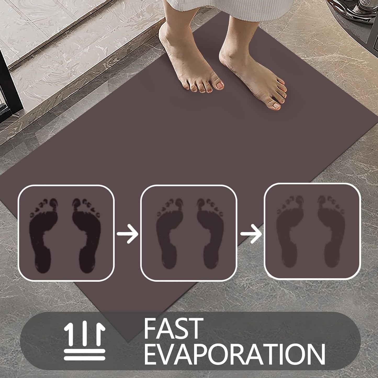 Ultra Thin Door Mat Indoor Entrance, 1/10 in Thin Door Mats for Inside Entry, Non-Slip Rubber Backing Washable Doormat, Fade Resistant, Absorbent, Low Profile Dirt Trapper, 30"X17",Coffee