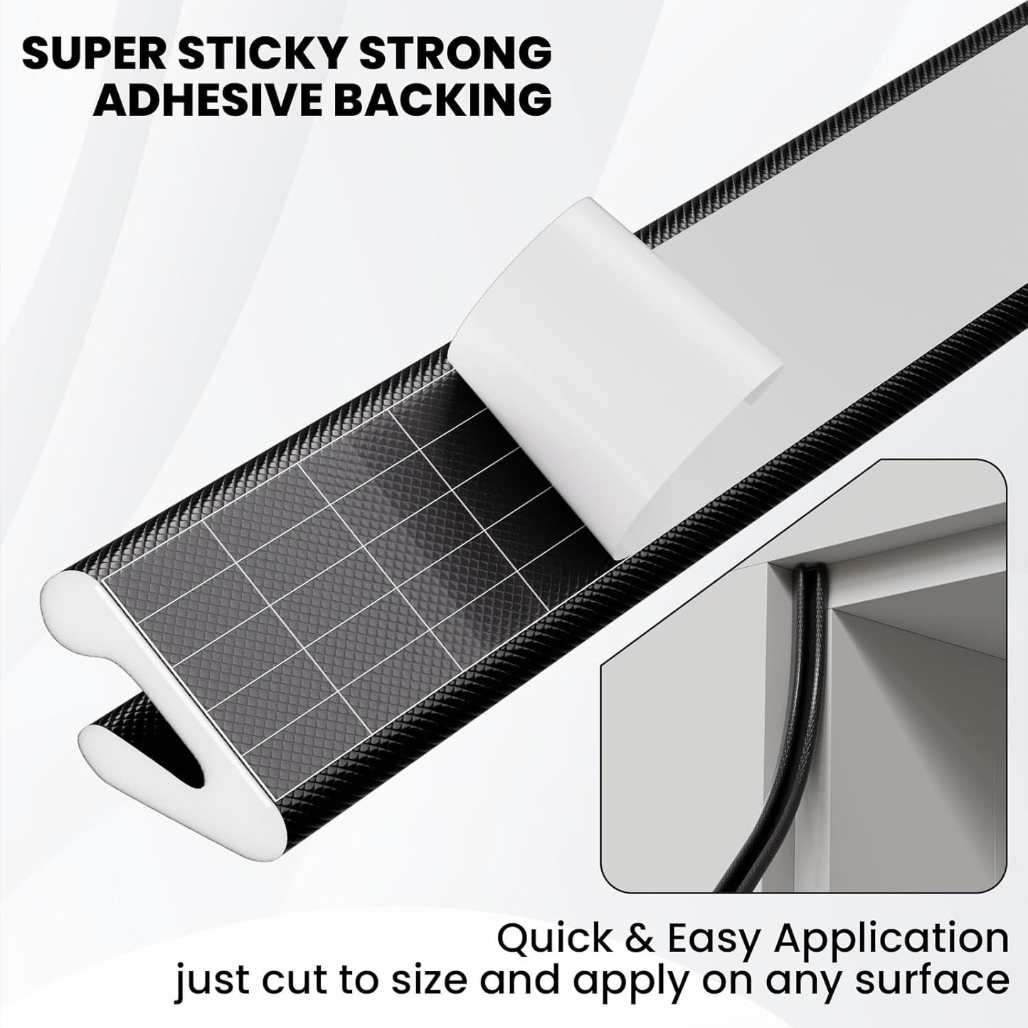 V Shape Foam Weather Stripping Door Frame Seal Strip 2Pcs×26FT Black, Draft Stopper, Insulation Winter, Weatherstripping, Gap Sealing, Soundproofing, Self-Adhesive Used for Exterior Front Door Side