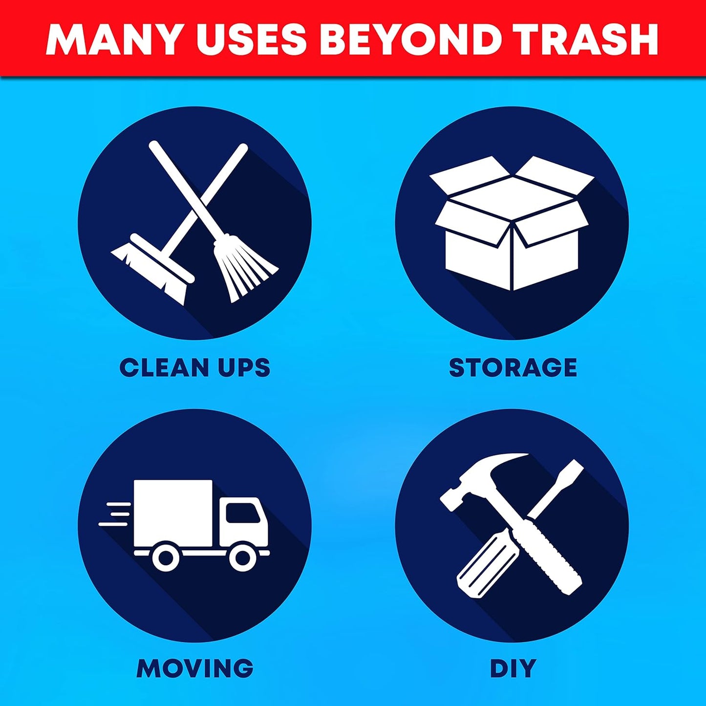 Veska 65 Gallon Trash Bags Heavy Duty | 120 Count | 64 Gallon Trash Bags for Toter - Large Garbage Bag 70 Gallon