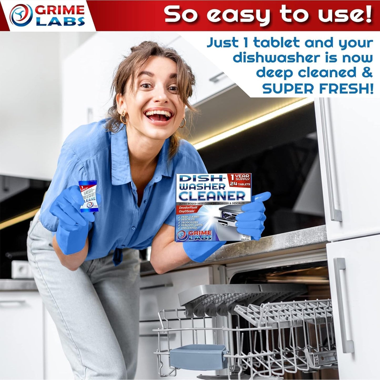 Washing Machine & Dishwasher Cleaner Tablets Bundle – 12-Month Supply | Deep Cleaning & Deodorizing Tablets for Dishwashers & Washing Machines | 48-Tablet Set – Value Pack