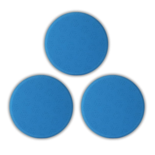 Venzo 6 Inch Blue Finishing Buffing Pads, 3 Pcs 6.5" Front Side for 150mm Backing Plate, Finishing Pads for Car Buffer Polisher Compounding, Polishing, Waxing Pads