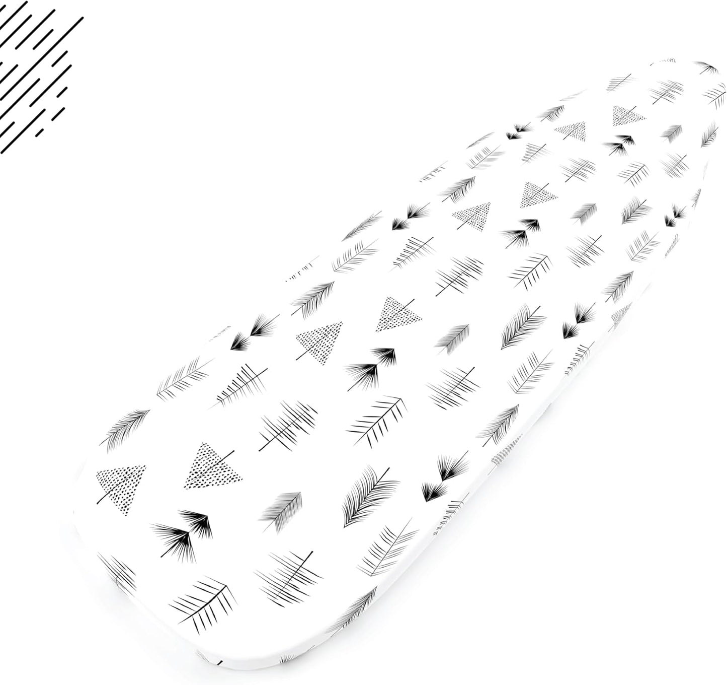 Encasa XO Ironing Board Cover and Pad 57"x22" - Thick 3mm Felt Padding, Drawstring Tightening & Lock, Easy Fit, Scorch & Stain Resistant, Fits X-Large Ironing Board - Black Arrow