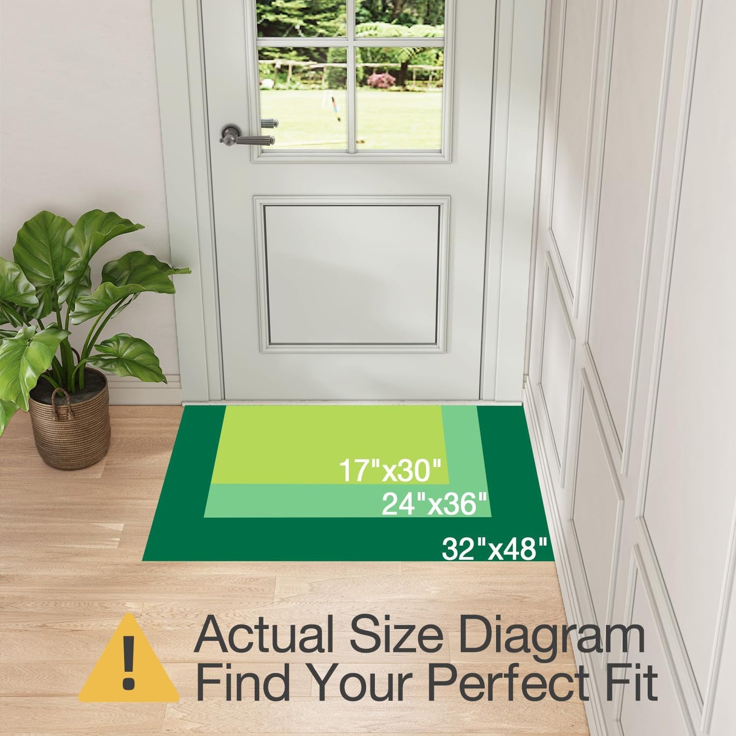 LUMI Indoor Door Mat 24"x36", Ultra Thin Low Profile Non-Slip Doormat for Home Entrance, Absorbent & Stain-Resistant Welcome Mats, Washable Entryway Mat for Front Door, Patio, Porch, Khaki