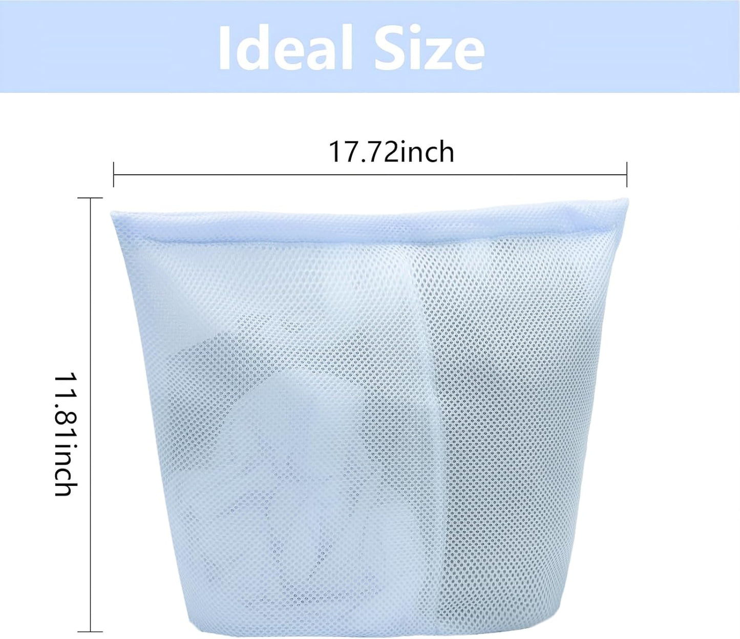 2 Pcs Special Zoning laundry bag for delicates with handles mesh laundry bags washing machine laundry totes travel storage and sorting bag(Blue2)