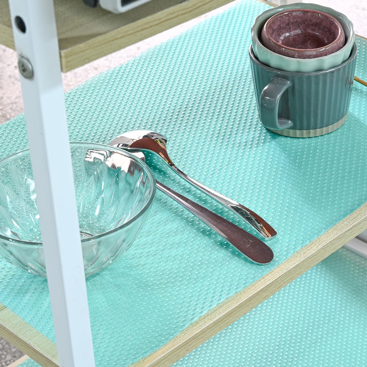 BOPART 12Pcs Refrigerator Liners Washable Fridge Shelf Liners Mats for Freezer Glass Shelves Kitchen Cabinets Cupboards Drawers (17.7" x 11.4")