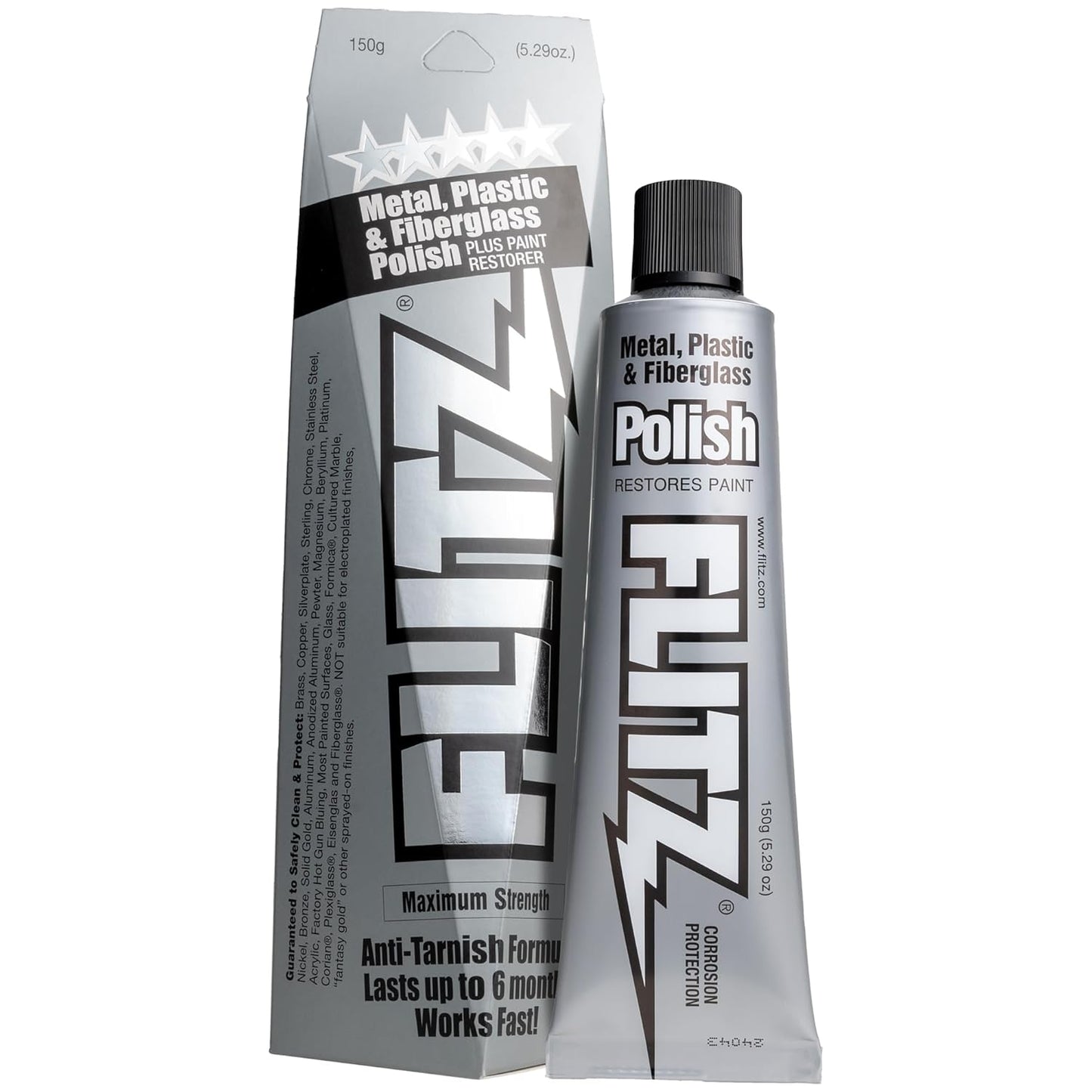 Flitz Multi-Purpose Metal Polish Paste - 5.29oz Tube of USA-Made Chrome Polish - Works on Stainless Steel, Aluminum, Plastic, Jewelry and Cars - Non-Abrasive Cleaner & Rust Remover (1 Pack)