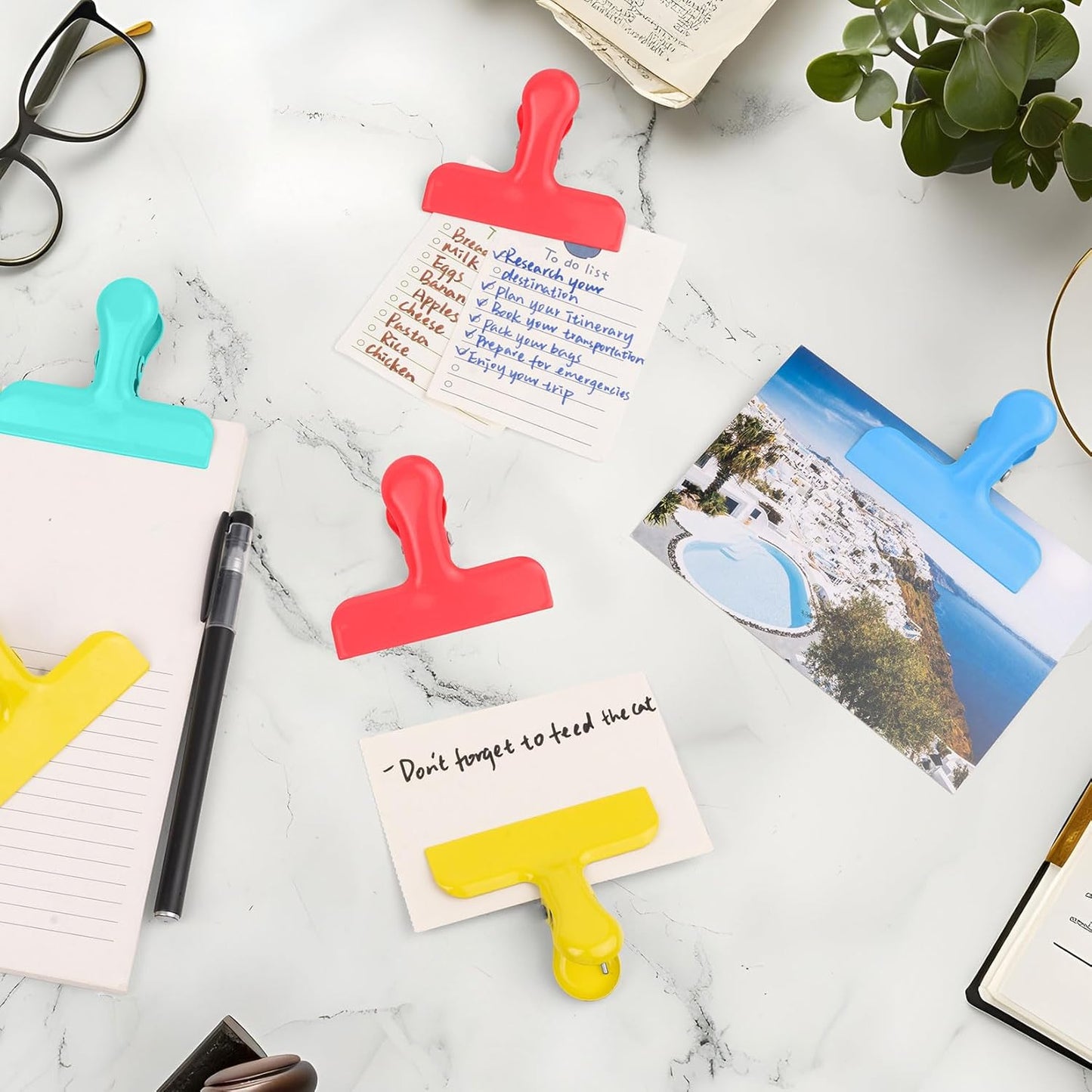 24 Pack Heavy Duty Chip Clips, 3 Inch Stainless Steel Bag Clip, Colorful Food Clips Sealing Clip Set for Coffee Bags, Snacks, Kitchen Storage